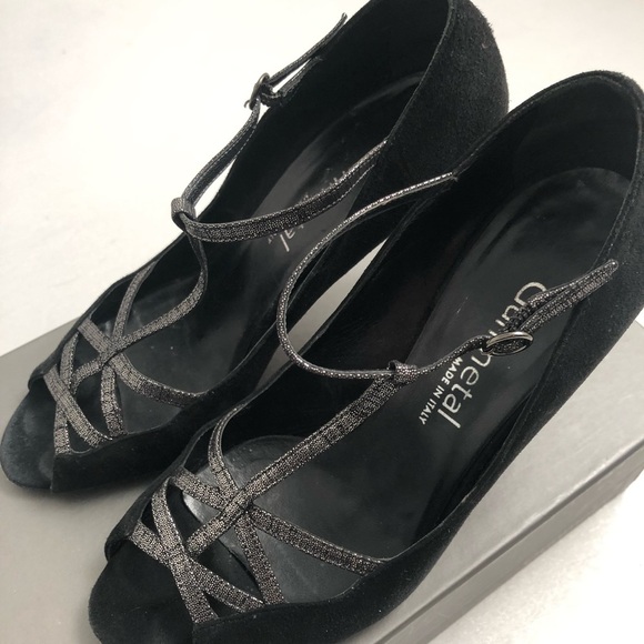 Gunmetal brand black suede stiletto heels - Picture 4 of 8